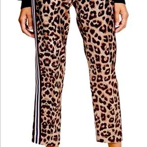 NWOT Mother silk leopard print track pant